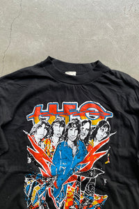 80'S UFO WILD WILLING AND INNOCENT PAKISTAN COTTON BAND T-SHIRT / BLACK [SIZE: M USED]