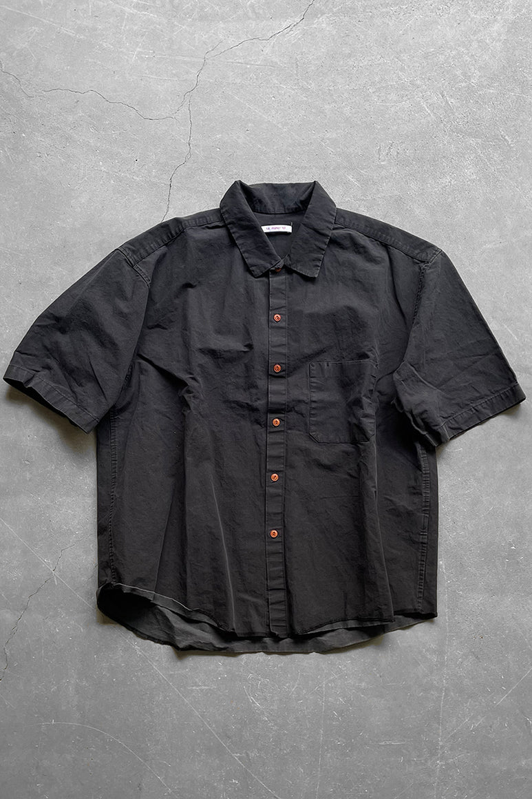 MADE IN USA S/S LINEN COTTON SHIRT / BLACK[SIZE: M USED]
