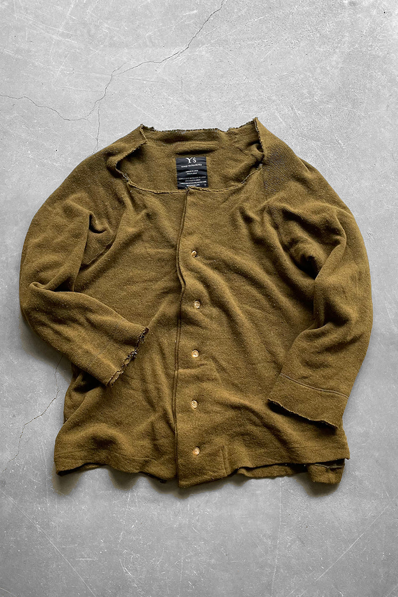 MADE IN JAPAN 03AW WOOL KNITTED CARDIGAN / KHAKI [SIZE: 3 USED]