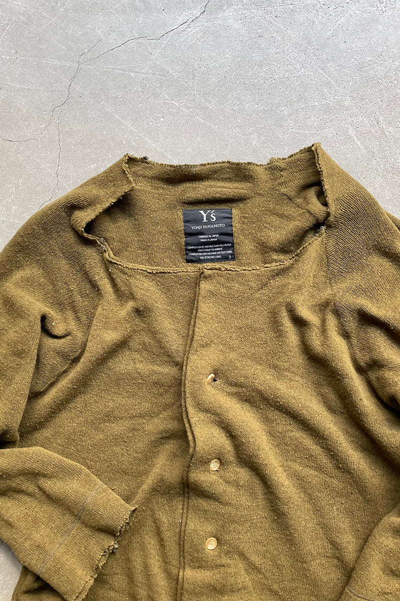 MADE IN JAPAN 03AW WOOL KNITTED CARDIGAN / KHAKI [SIZE: 3 USED]