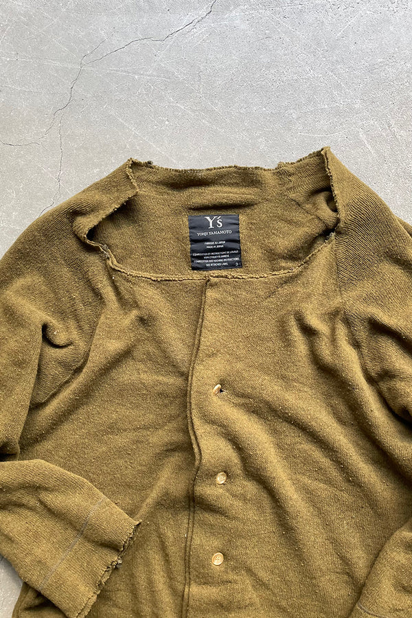 MADE IN JAPAN 03AW WOOL KNITTED CARDIGAN / KHAKI [SIZE: 3 USED]