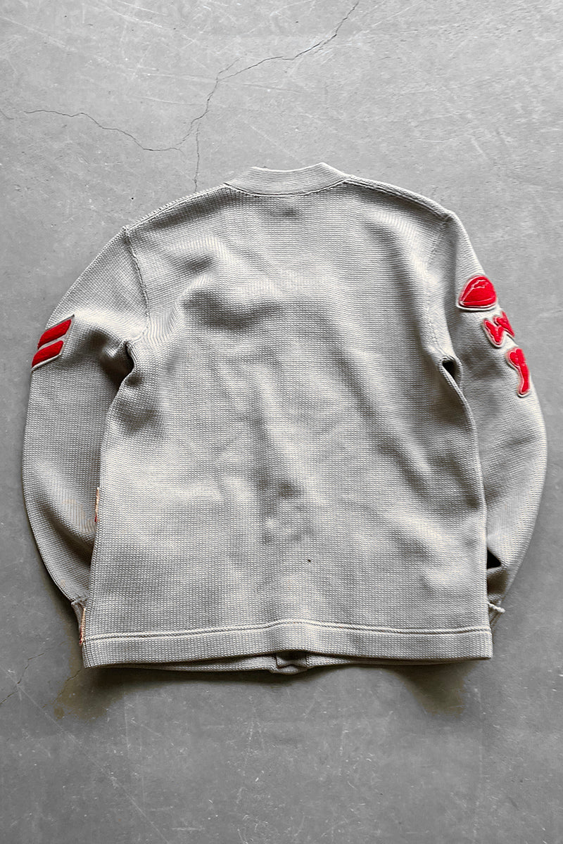 50'S LETTERED CARDIGAN / BEIGE [SIZE: L USED]