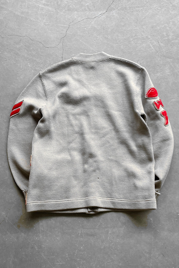 50'S LETTERED CARDIGAN / BEIGE [SIZE: L USED]