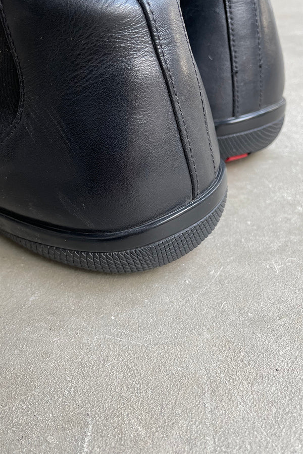 MADE IN ITALY SIDE GOA LEATHER BOOTS / BLACK [SIZE: US9.5(27.5cm相当) USED]
