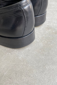 MADE IN ITALY SQUARE TOE LEATHER LOAFERS / BLACK [SIZE: US8.5(26.5cm相当) USED]