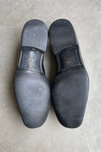 MADE IN ITALY SQUARE TOE LEATHER LOAFERS / BLACK [SIZE: US8.5(26.5cm相当) USED]