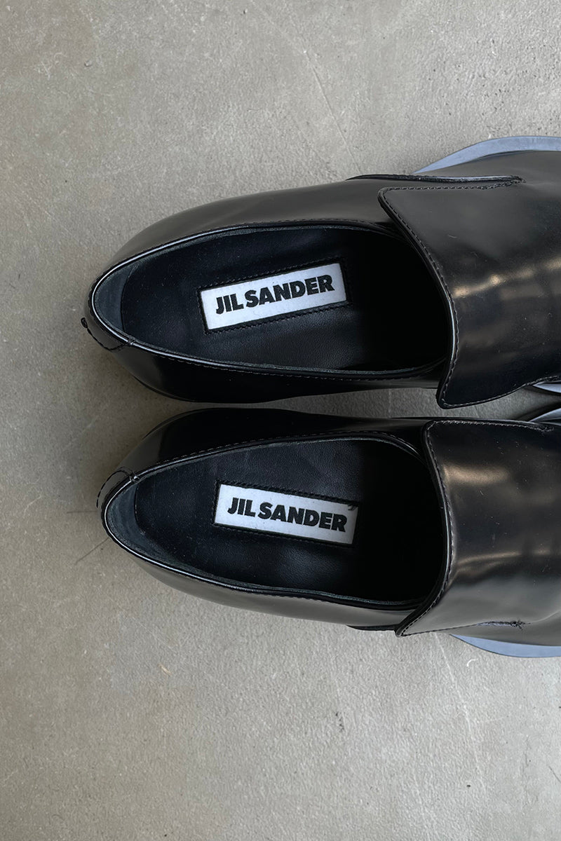 MADE IN ITALY 22AW METAL CAP POINTED TOE LOAFERS / BLACK [SIZE: 40 (25.0cm相当) NOS/DEADSTOCK]