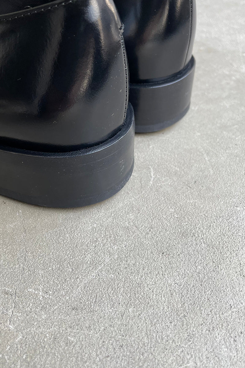 MADE IN ITALY 22AW METAL CAP POINTED TOE LOAFERS / BLACK [SIZE: 40 (25.0cm相当) NOS/DEADSTOCK]