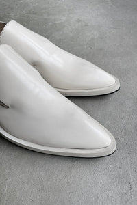 MADE IN ITALY LEATHER 22AW POINTED TOE LOAFERS / WHITE [SIZE: 40 (25.0cm相当) NOS/DEADSTOCK]