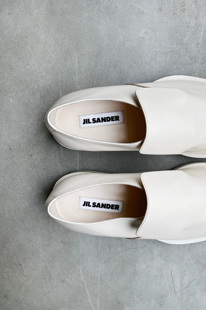 MADE IN ITALY LEATHER 22AW POINTED TOE LOAFERS / WHITE [SIZE: 40 (25.0cm相当) NOS/DEADSTOCK]