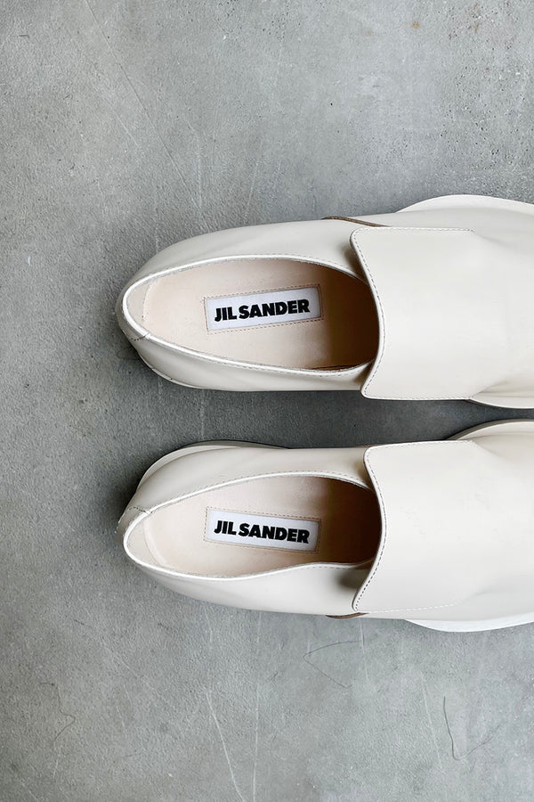 MADE IN ITALY LEATHER 22AW POINTED TOE LOAFERS / WHITE [SIZE: 40 (25.0cm相当) NOS/DEADSTOCK]