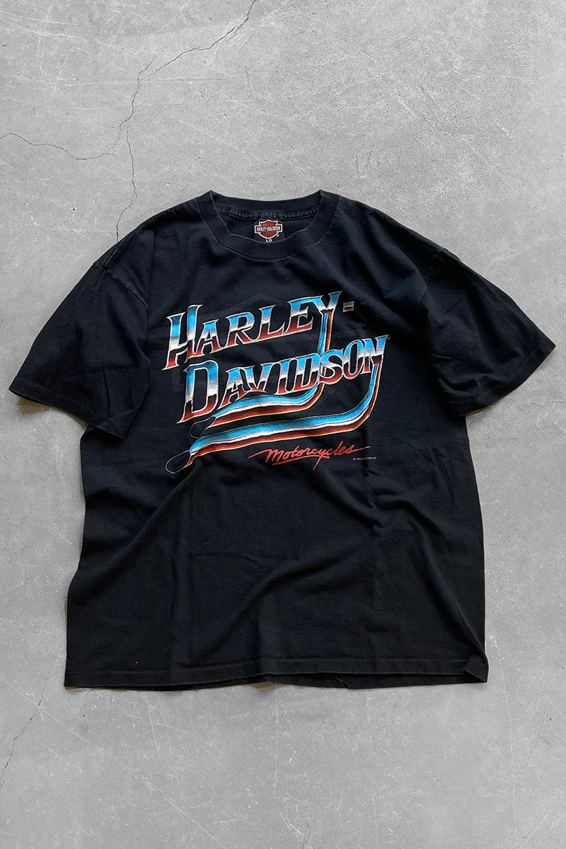 MADE IN USA 92'S ANCHORAGE MOTORCYCLE T-SHIRT / BLACK [SIZE: L USED]