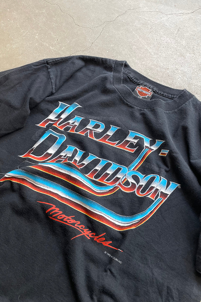 MADE IN USA 92'S ANCHORAGE MOTORCYCLE T-SHIRT / BLACK [SIZE: L USED]