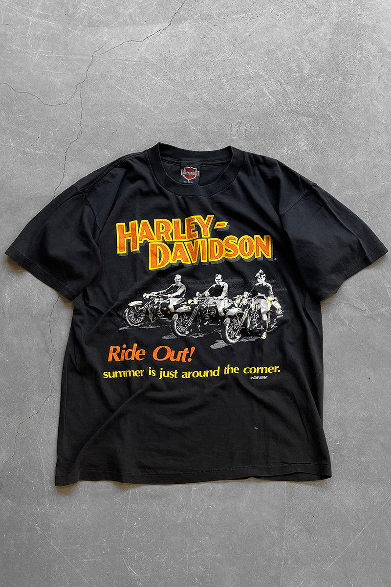 MADE IN USA 90'S RIDE OUT T-SHIRT / BLACK [SIZE: L USED]
