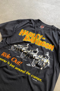 MADE IN USA 90'S RIDE OUT T-SHIRT / BLACK [SIZE: L USED]