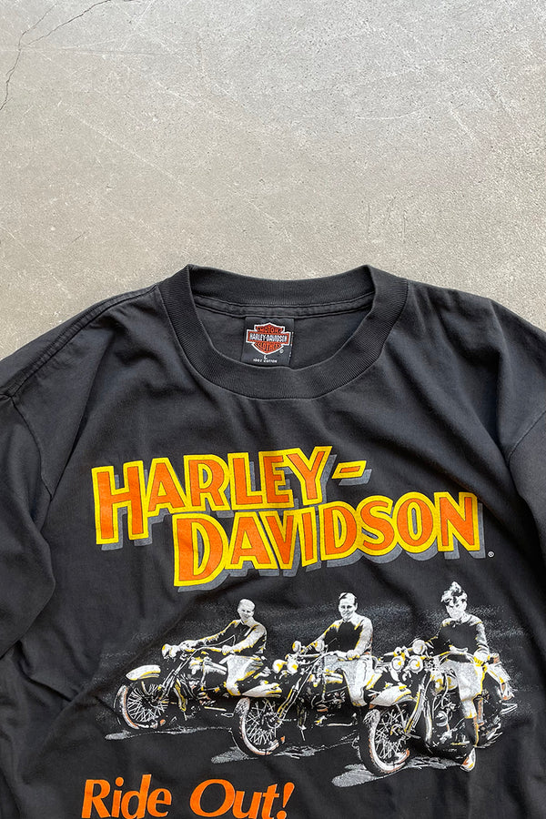 MADE IN USA 90'S RIDE OUT T-SHIRT / BLACK [SIZE: L USED]