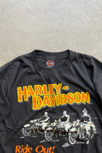 画像をギャラリービューアに読み込む, MADE IN USA 90&#39;S RIDE OUT T-SHIRT / BLACK [SIZE: L USED]
