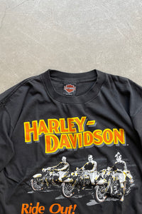 MADE IN USA 90'S RIDE OUT T-SHIRT / BLACK [SIZE: L USED]