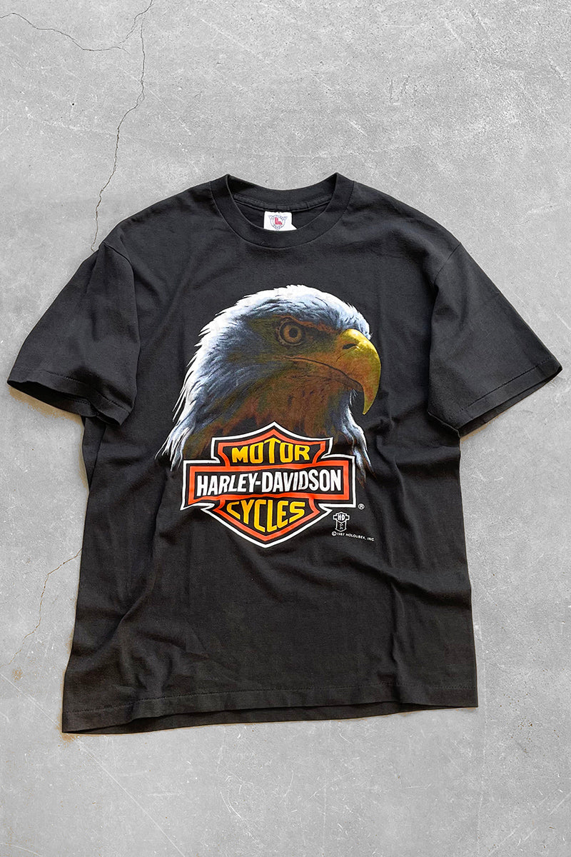 MADE IN USA 87'S HARLEY-DAVIDSON T-SHIRT / BLACK [SIZE: L USED]