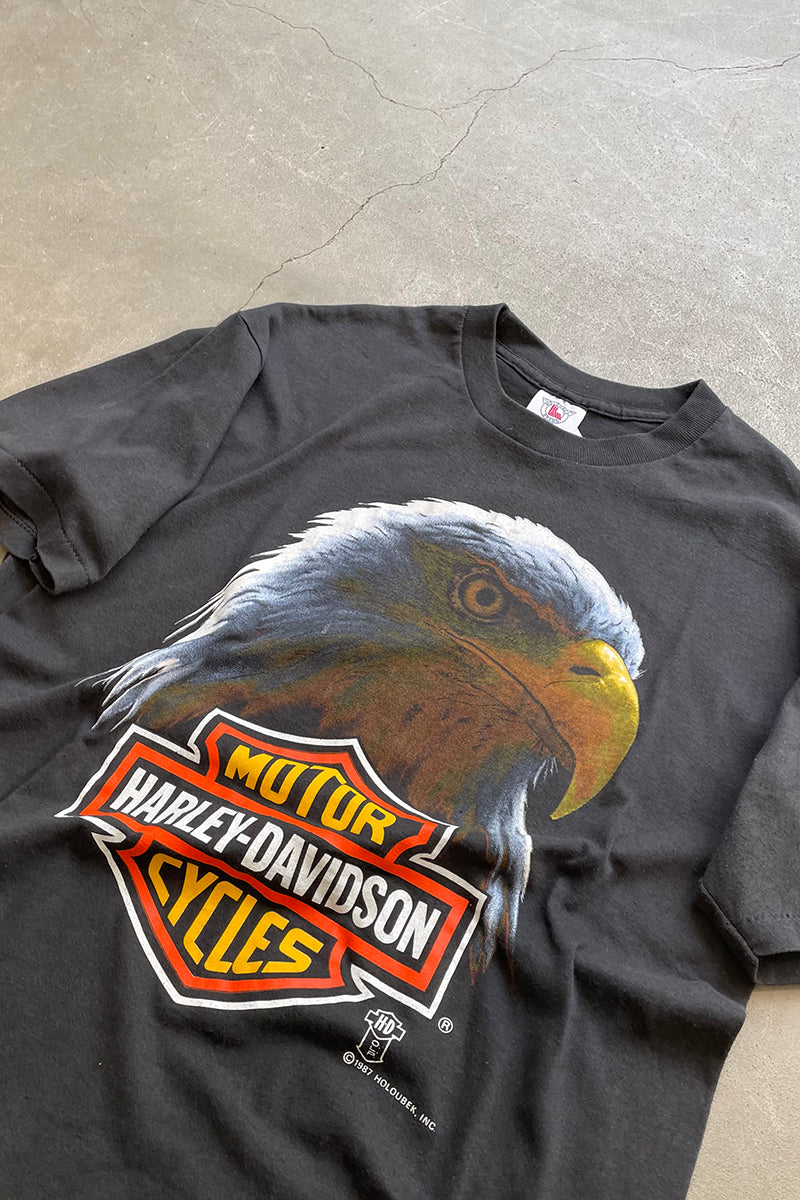 MADE IN USA 87'S HARLEY-DAVIDSON T-SHIRT / BLACK [SIZE: L USED]