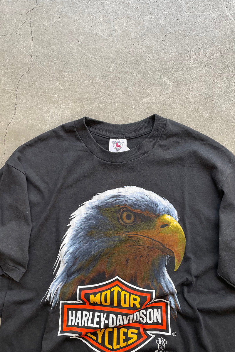 MADE IN USA 87'S HARLEY-DAVIDSON T-SHIRT / BLACK [SIZE: L USED]