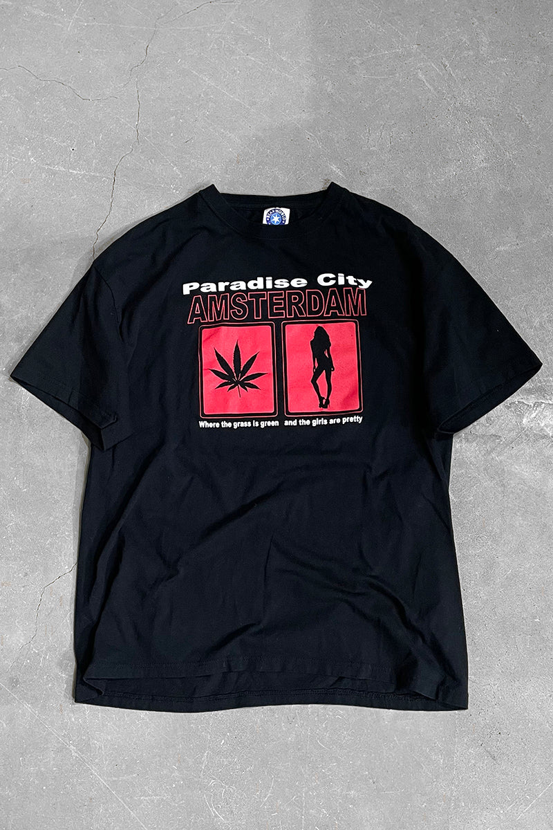 AMSTERDAM MESSAGE T-SHIRT / BLACK [SIZE: L USED]