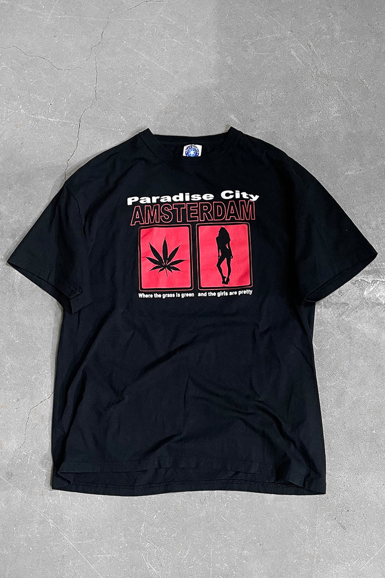 AMSTERDAM MESSAGE T-SHIRT / BLACK [SIZE: L USED]
