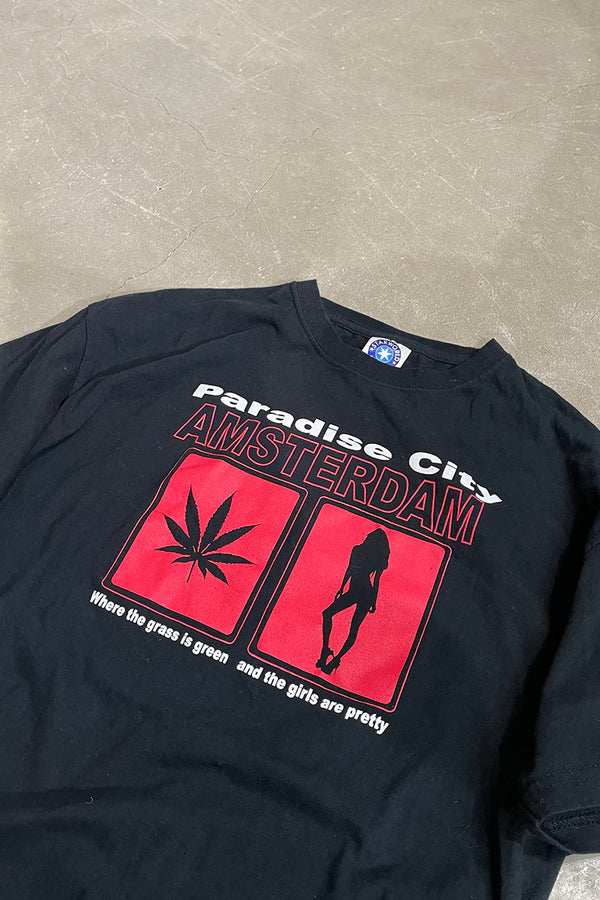 AMSTERDAM MESSAGE T-SHIRT / BLACK [SIZE: L USED]