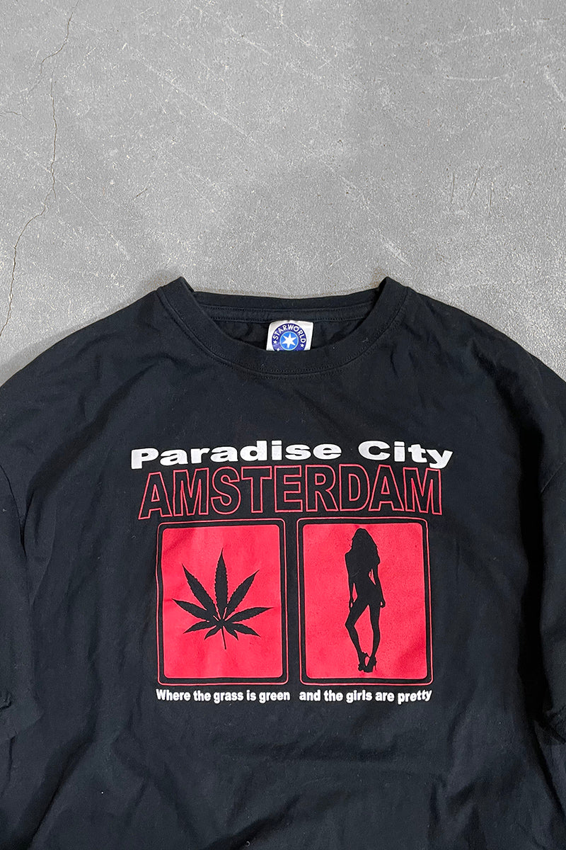 AMSTERDAM MESSAGE T-SHIRT / BLACK [SIZE: L USED]