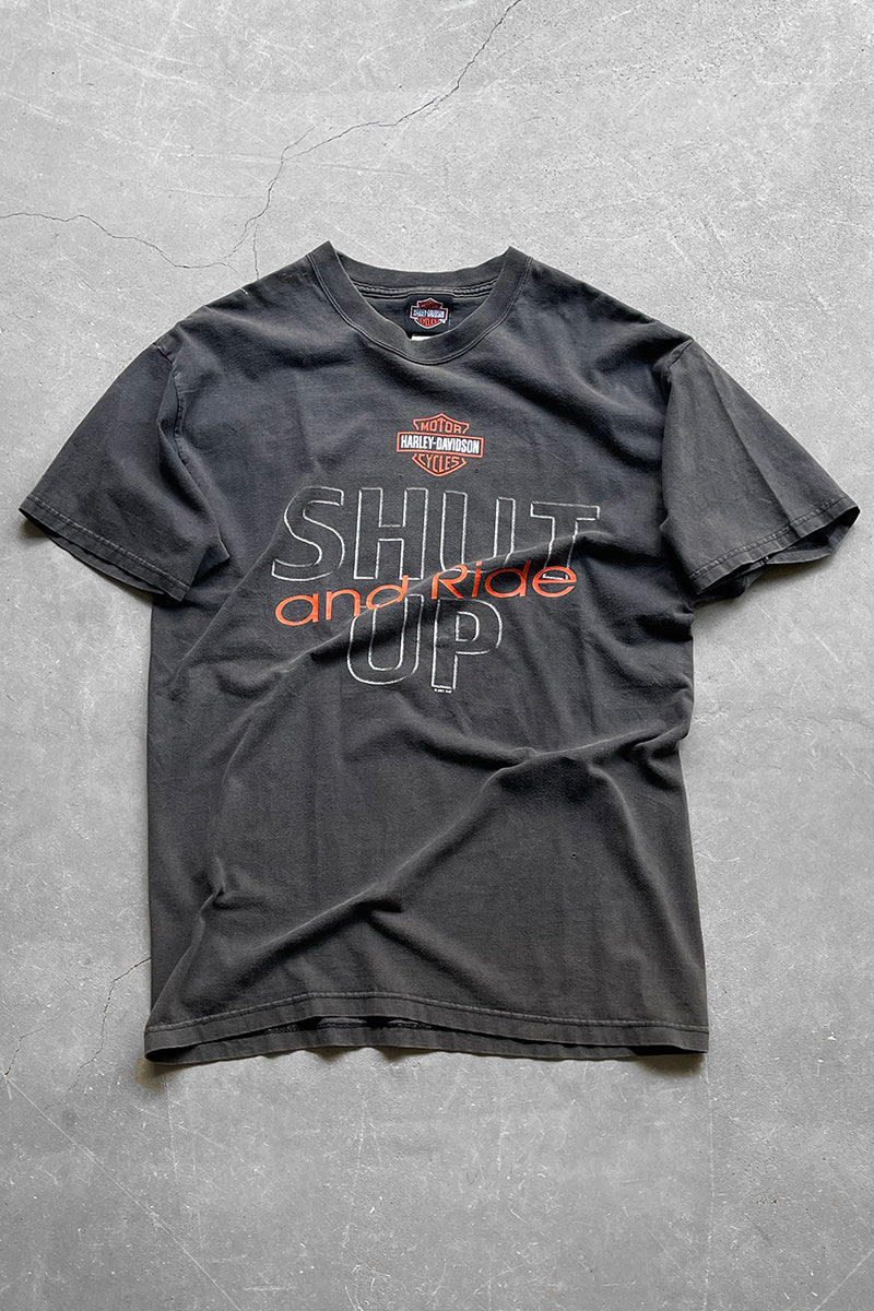 MADE IN USA 01'S SHUT UP AND RIDE T-SHIRT / BLACK [SIZE: L USED]