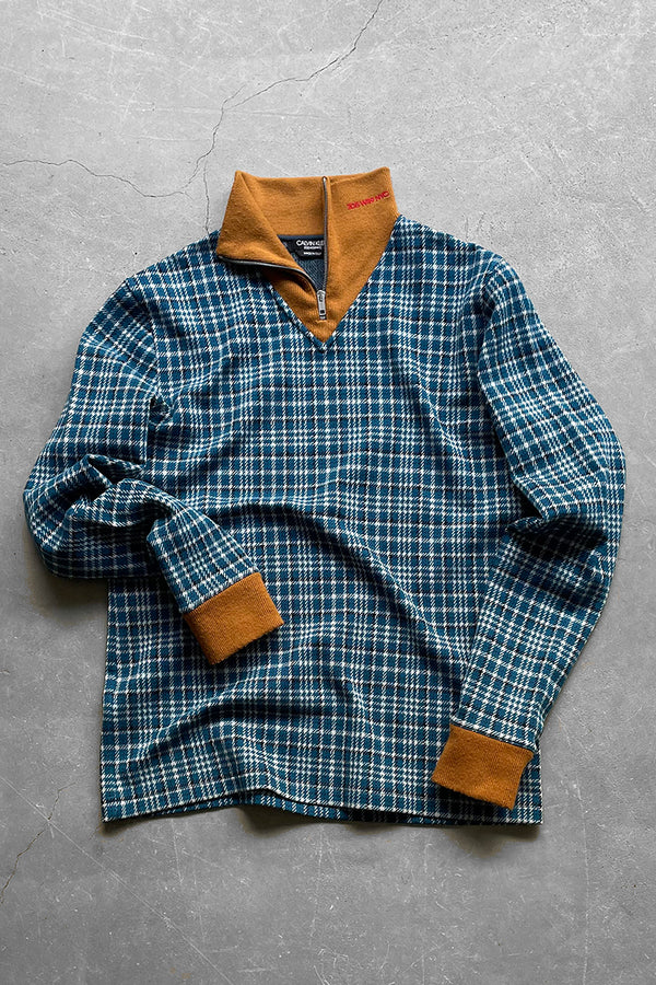 MADE IN ITALY 18S HALF-ZIP KNITTED SWEATSHIRT RAF SIMONS Period / CHECK[SIZE: L USED]