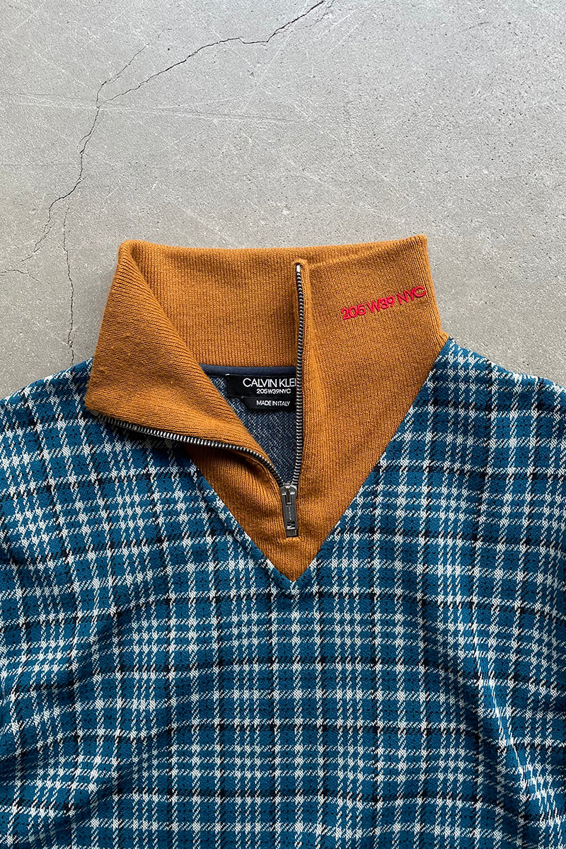 MADE IN ITALY 18S HALF-ZIP KNITTED SWEATSHIRT RAF SIMONS Period / CHECK[SIZE: L USED]