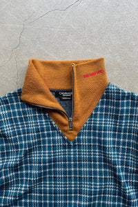 MADE IN ITALY 18'S HALF-ZIP KNITTED SWEATSHIRT RAF SIMONS期 / CHECK[SIZE: L USED]