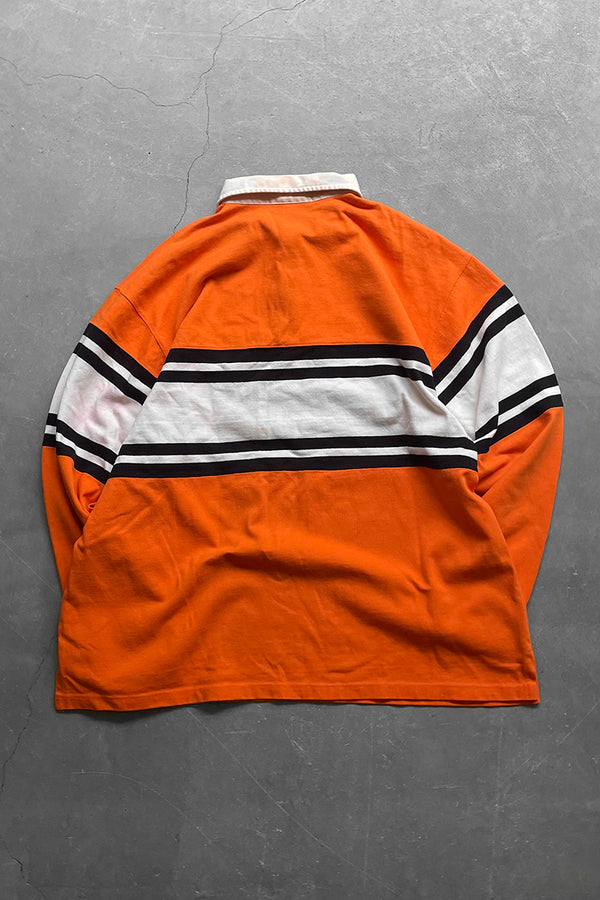 90'S L/S POLO SHIRT / ORANGE [SIZE: XL USED]