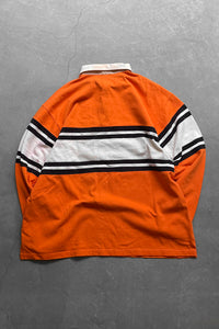 90'S L/S POLO SHIRT / ORANGE [SIZE: XL USED]