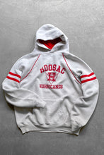 画像をギャラリービューアに読み込む, 90&#39;S HOOSAC HURRICANE TEAM LOGO RAGLAN SLEEVE SWEAT HOODIE / GRAY [SIZE: S USED]
