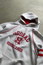 画像をギャラリービューアに読み込む, 90&#39;S HOOSAC HURRICANE TEAM LOGO RAGLAN SLEEVE SWEAT HOODIE / GRAY [SIZE: S USED]
