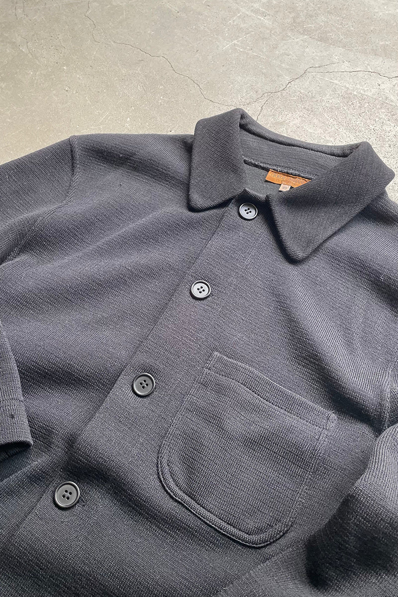 MADE IN ITALY 80'S KNIT JACKET / BLACK [SIZE: 40 USED]