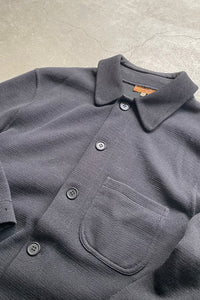MADE IN ITALY 80'S KNIT JACKET  / BLACK [SIZE: 40 USED]