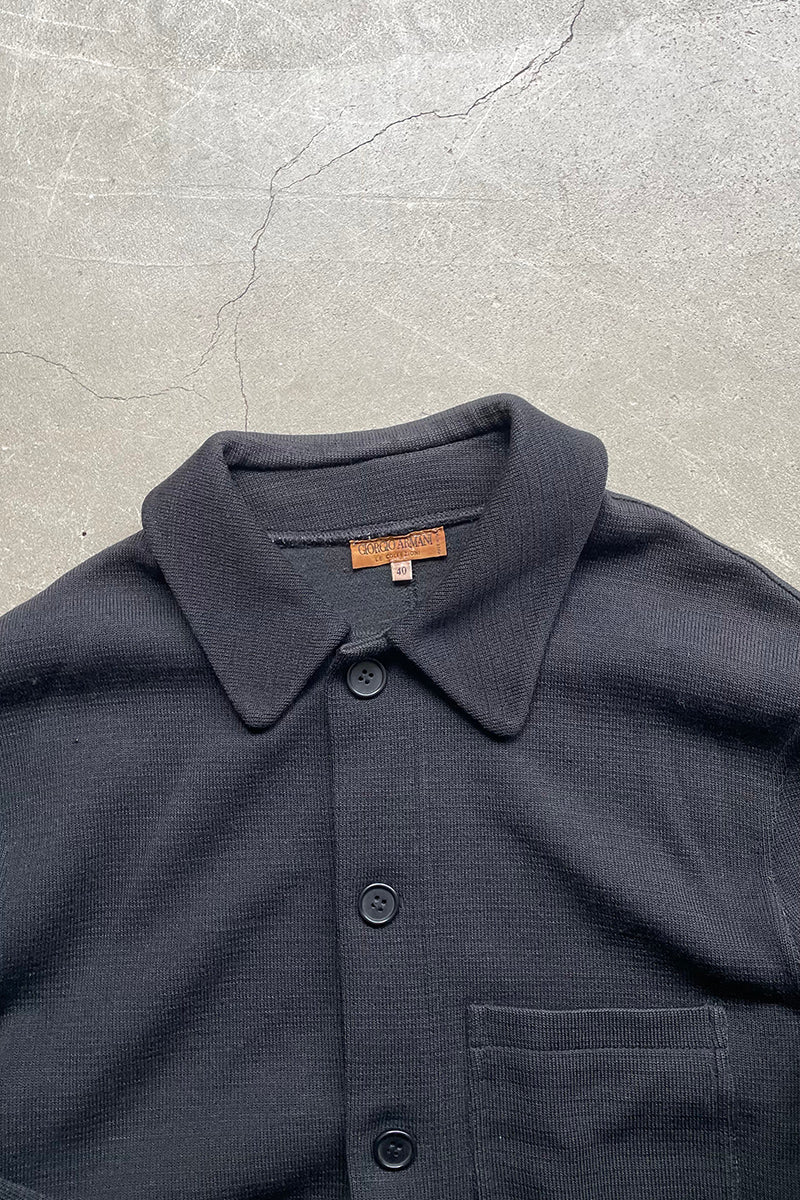 MADE IN ITALY 80'S KNIT JACKET / BLACK [SIZE: 40 USED]