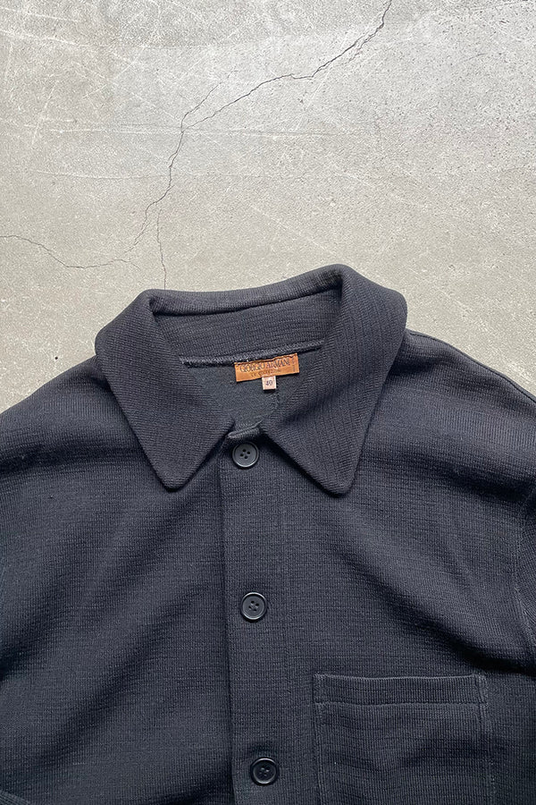 MADE IN ITALY 80'S KNIT JACKET / BLACK [SIZE: 40 USED]