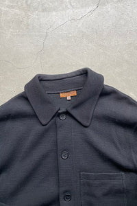 MADE IN ITALY 80'S KNIT JACKET  / BLACK [SIZE: 40 USED]