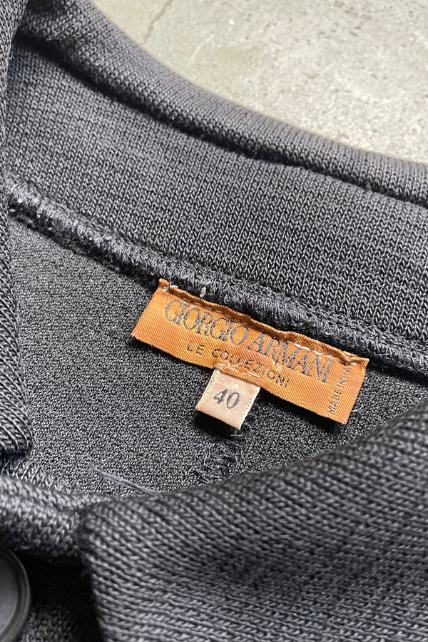MADE IN ITALY 80'S KNIT JACKET / BLACK [SIZE: 40 USED]