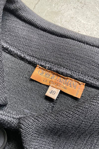 MADE IN ITALY 80'S KNIT JACKET  / BLACK [SIZE: 40 USED]