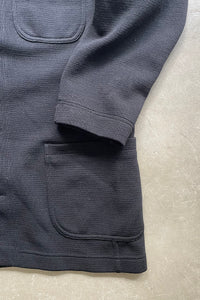 MADE IN ITALY 80'S KNIT JACKET  / BLACK [SIZE: 40 USED]