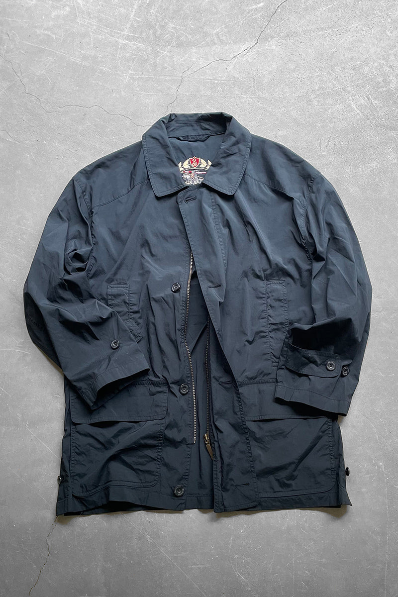 90'S ZIP UP NYLON JACKET / NAVY [SIZE: L USED]