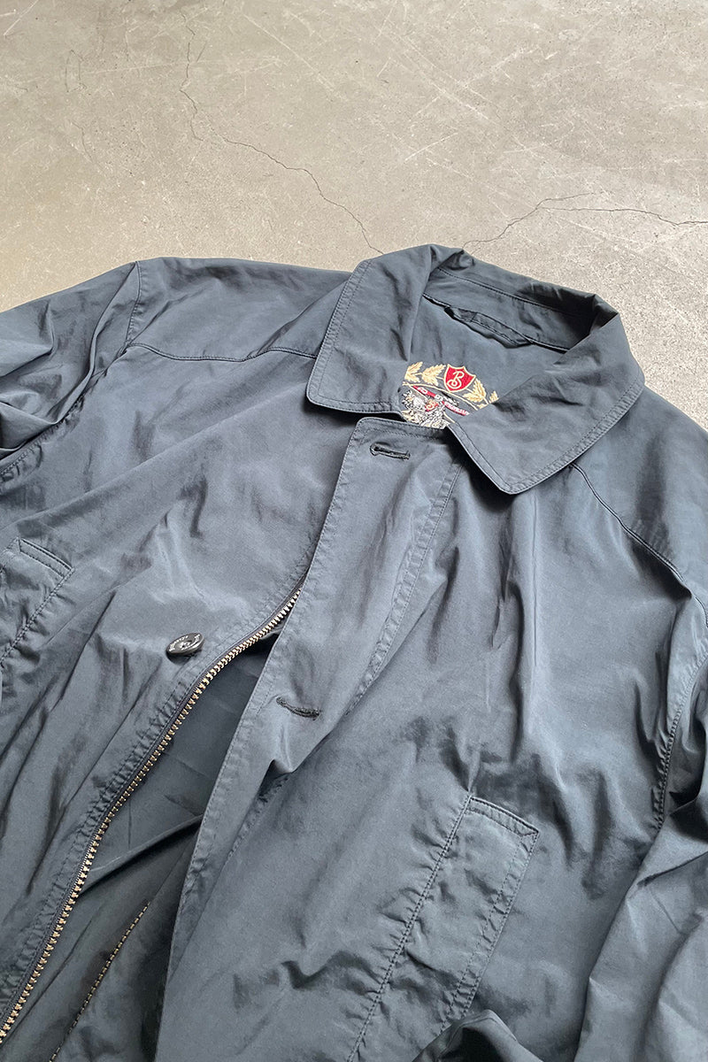 90'S ZIP UP NYLON JACKET / NAVY [SIZE: L USED]