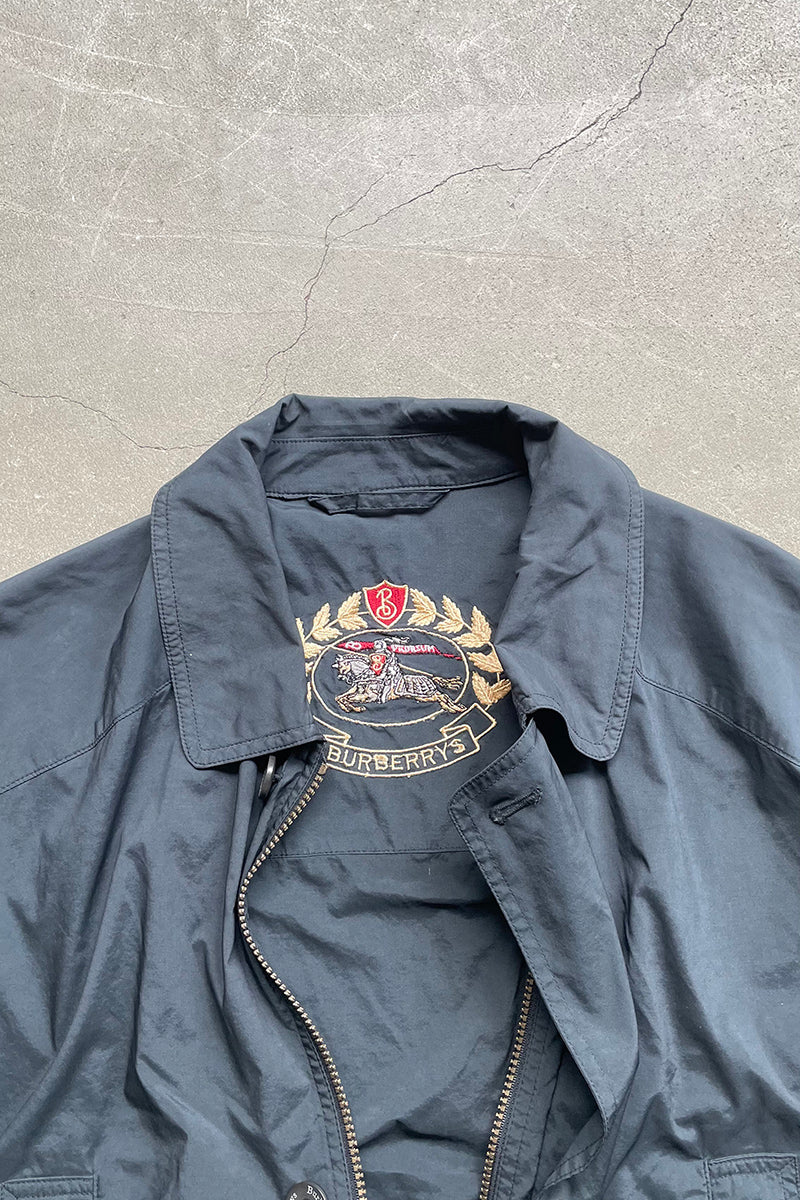 90'S ZIP UP NYLON JACKET / NAVY [SIZE: L USED]