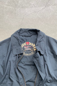90'S ZIP UP NYLON JACKET / NAVY [SIZE: L USED]