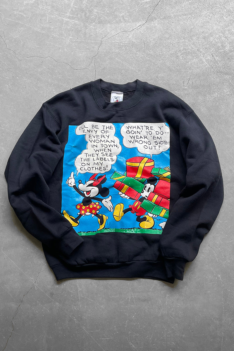 MADE IN USA 90'S MICKEY SWEATSHIRT / BLACK [SIZE: L USED]